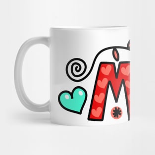 Letter M abc monogram hand drawn colorful alphabet Mug